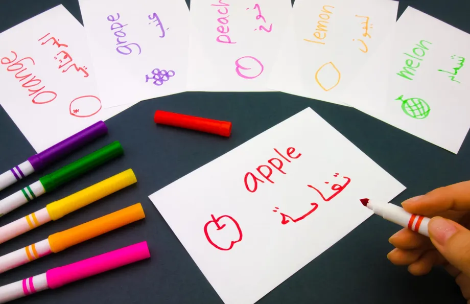 Arabic is written entirely in script
